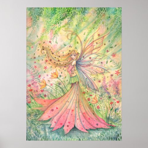 Summer Flower Faerie Art Poster