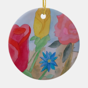 Summer Flower Garden Ceramic Ornament