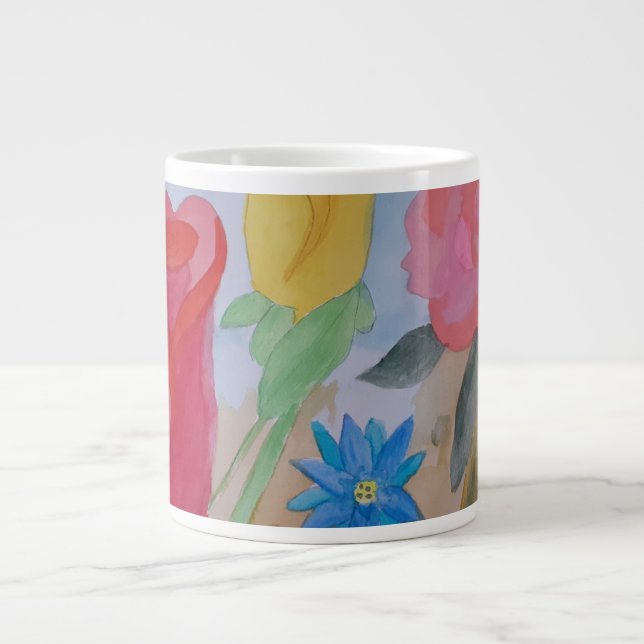 Summer Flower Garden Large Mug (Front)