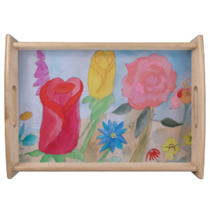 Summer Flower Garden Serving Tray