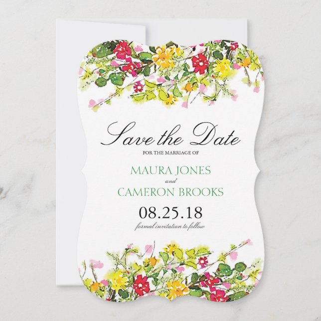 Summer Flower Garden | Wedding Save the Date (Front)
