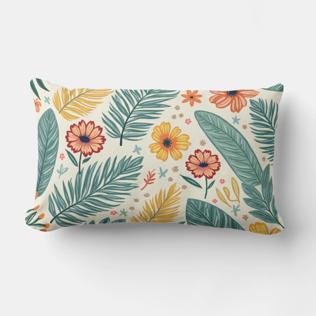 Summer flower pattern pillow (Front)