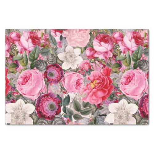 Summer Flower Roses Pattern Tissue Paper