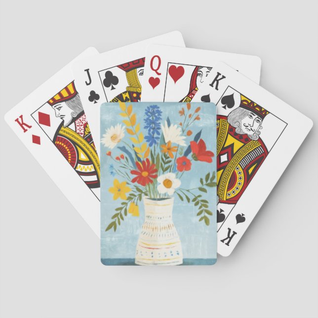 Summer Flower Vase Poker Cards (Back)