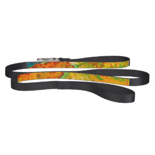 Summer Flowers abstract Orange Gold Yellow   Pet Leash