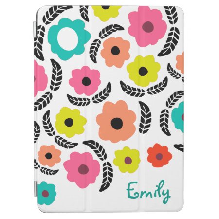 Summer Flowers And Black Leaf Ipad Air Cover