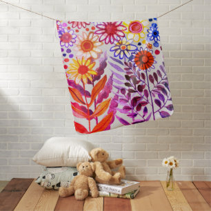 Summer flowers baby blanket