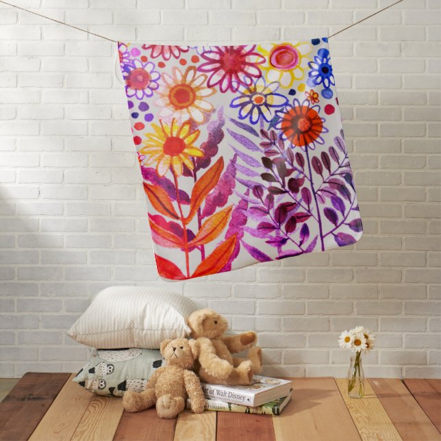 Summer flowers baby blanket (In Situ)