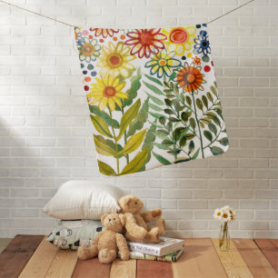 Summer flowers baby blanket