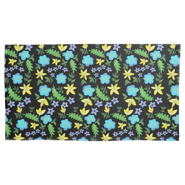 Summer flowers colourful pillow case (Front-Left)