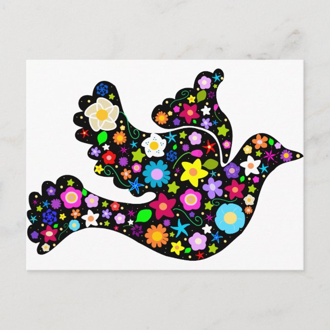 Summer Flowers Dove Postcard (Front)