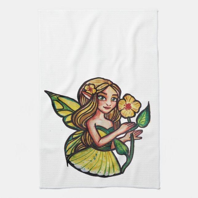 Summer Flowers Fairy                               Kitchen Towel (Vertical)