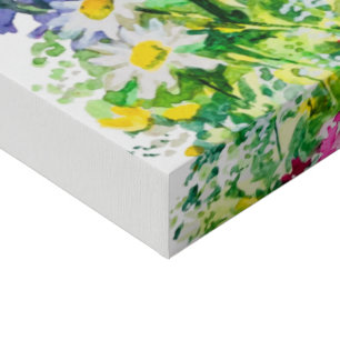 Summer flowers faux canvas print