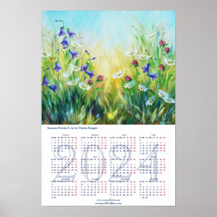 Summer Flowers Fine Art Calendar 2024 Poster