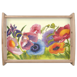 Summer Flowers in full bloom Serving Tray