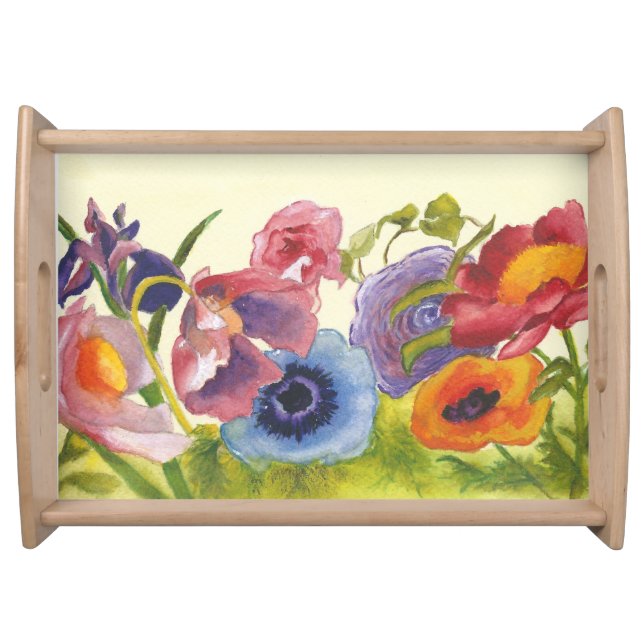 Summer Flowers in full bloom  Serving Tray (Front)