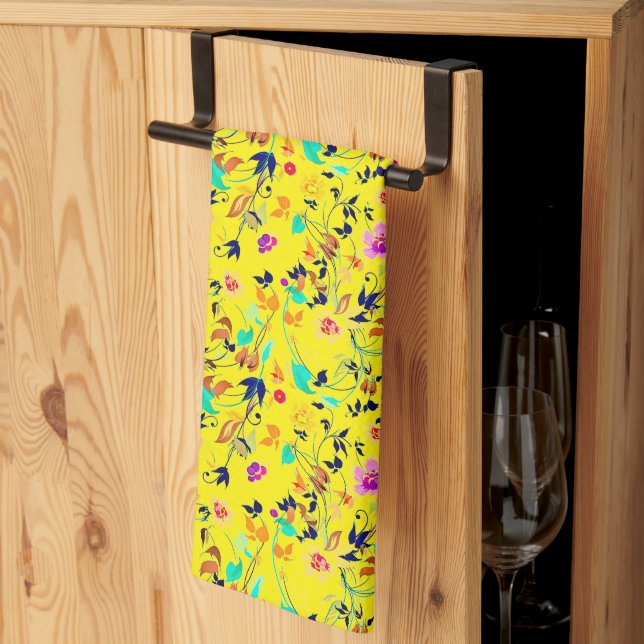 Summer flowers kitchen towel (Thirds Fold)