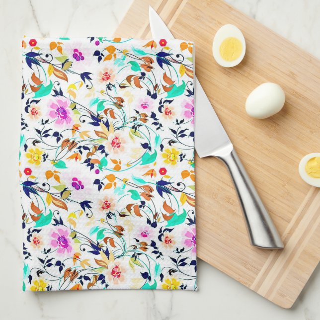 Summer flowers kitchen towel (Quarter Fold)