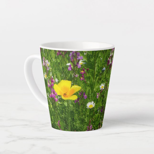 Summer Flowers Latte Mug (Left Angle)