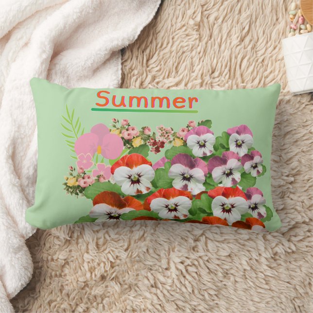 Summer flowers lumbar pillow (Blanket)