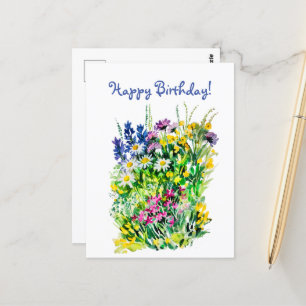 Summer flowers postcard