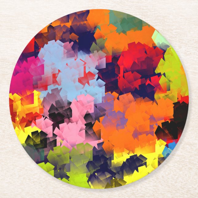 SUMMER FLOWERS ROUND PAPER COASTER (Front)