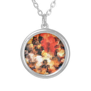SUMMER FLOWERS SILVER PLATED NECKLACE