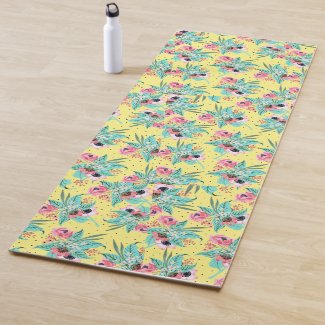 Summer Flowers - Sunny Yellow Yoga Mat