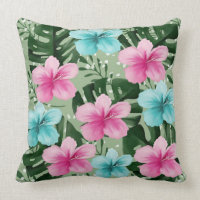 summer flowers throw pillow