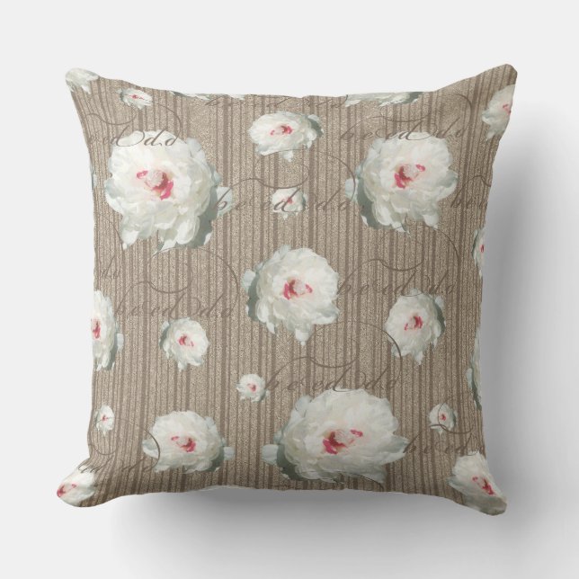 Summer Flowers Throw Pillow (Front)