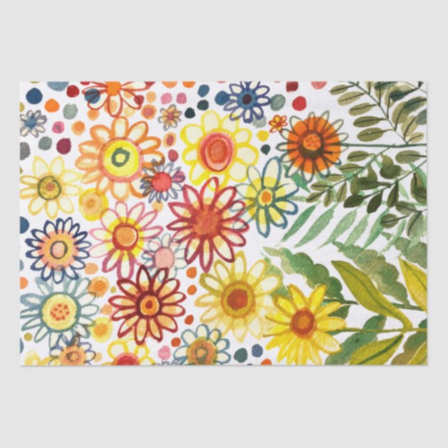 Summer flowers tissue paper (Front)