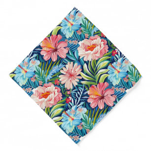 Summer Flowers Tropical Floral Pattern Bandana