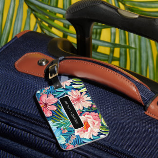 Summer Flowers Tropical Pretty Floral Pattern Luggage Tag
