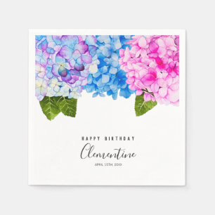 Summer Flowers Watercolor Illustration Birthday Napkins