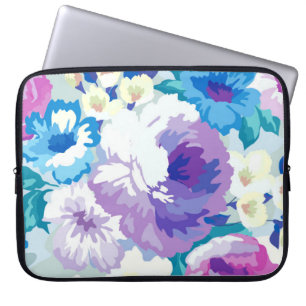 Summer Flowers Watercolors Illustration Laptop Sleeve