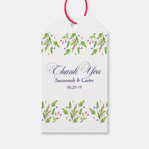 Summer Flowers Wedding Favor Thank You Gift Tags