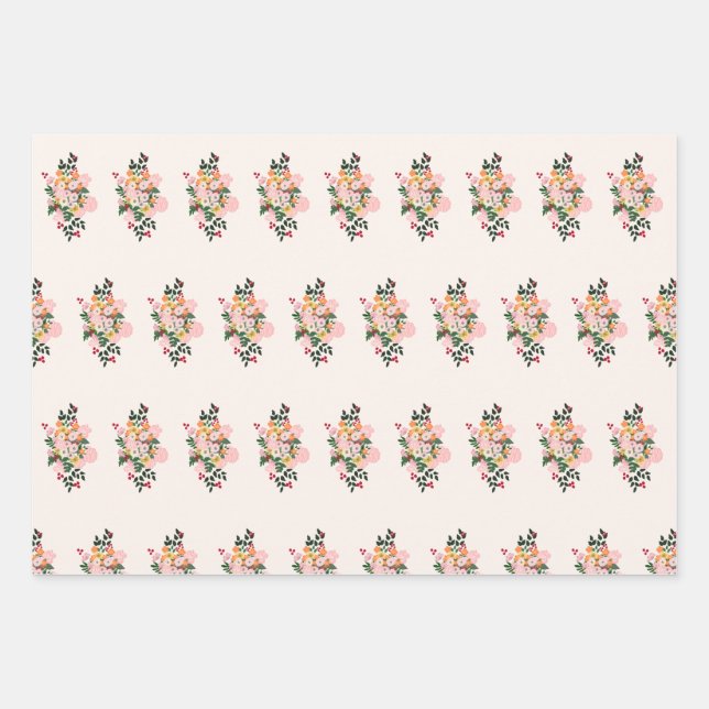 Summer FLowers Wrapping Paper Sheets (Front)
