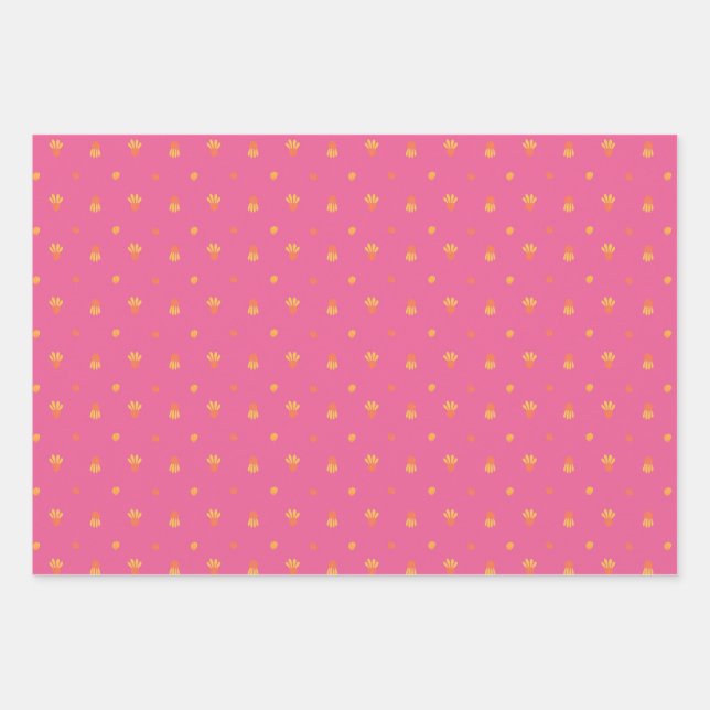 Summer flowers wrapping paper sheets (Front 3)