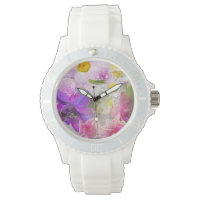 Summer flowers wrist watch