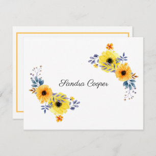 Summer Flowers Yellow From Your Desk A Personal Note Card