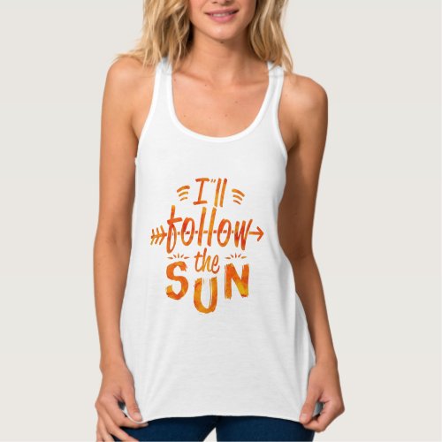 Summer Follow Sun Typography Painted Vacation Tank Top