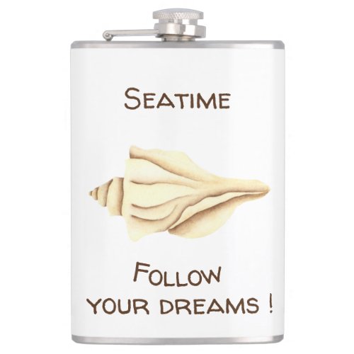 Summer Follow your dreams Shell Romantic  Flask