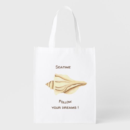 Summer Follow your dreams Shell Romantic  Grocery Bag