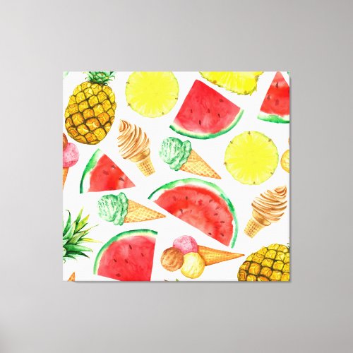 Summer Food Watermelon Ice_cream Canvas Print