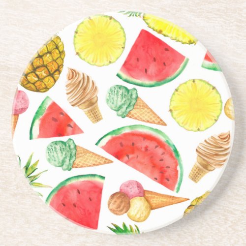 Summer Food Watermelon Ice_cream Coaster