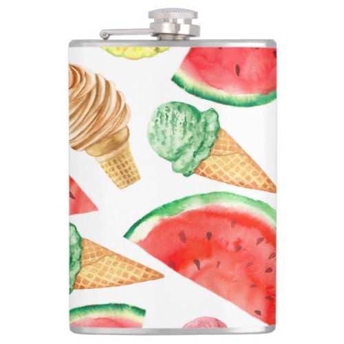 Summer Food Watermelon Ice_cream Flask