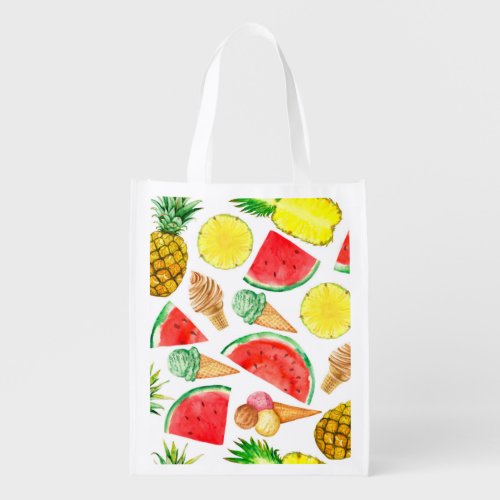 Summer Food Watermelon Ice_cream Grocery Bag