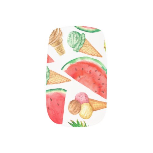 Summer Food Watermelon Ice_cream Minx Nail Art