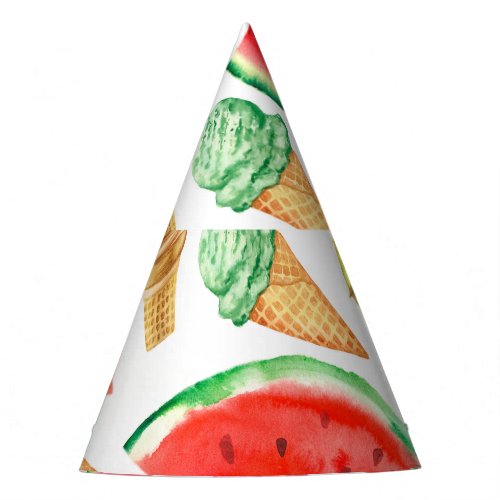 Summer Food Watermelon Ice_cream Party Hat