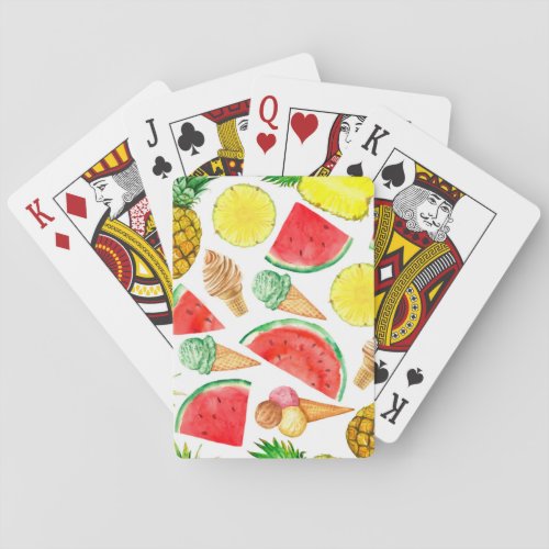 Summer Food Watermelon Ice_cream Playing Cards